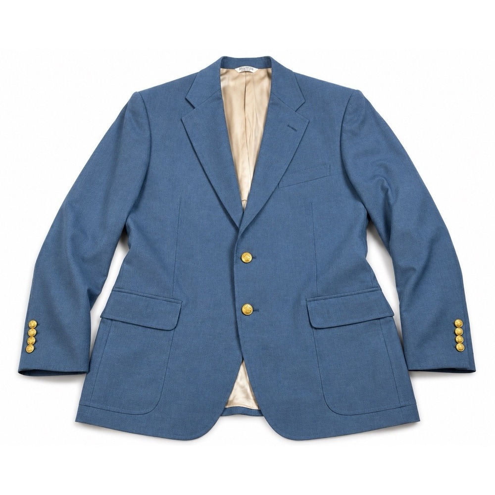 John Weitz Palm Beach Sport Coat Blazer Blue Gold Buttons USA Men's 50R‎